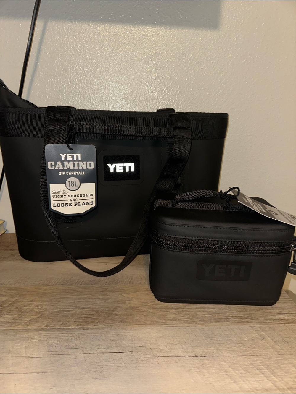 Yeti Black Camino Zip Carryall with Black Soft Toiletry Bag